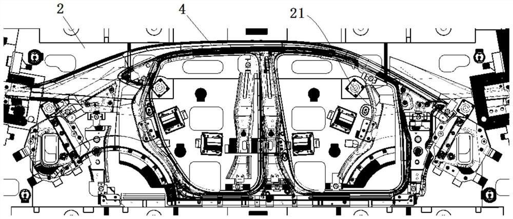 Forming die assembly for side panel and automobile production line