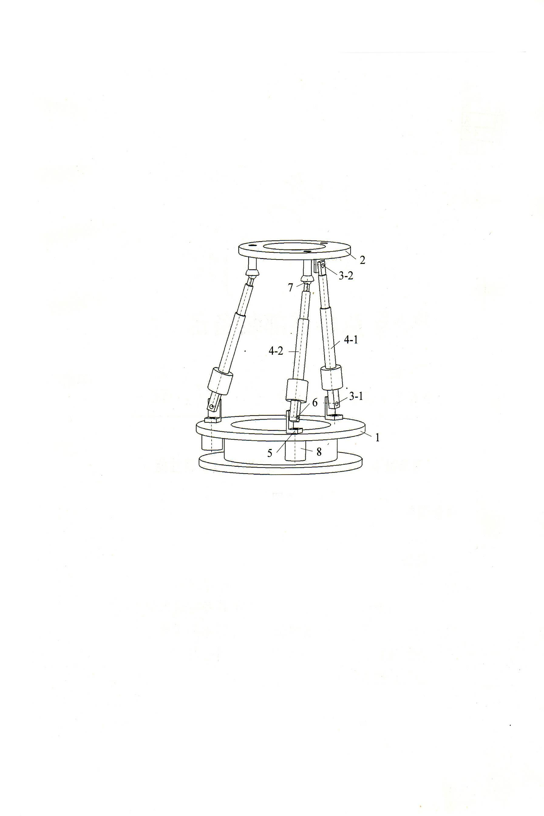 Branch three-leg five-DOF (degree of freedom) parallel mechanism containing double-compound drive