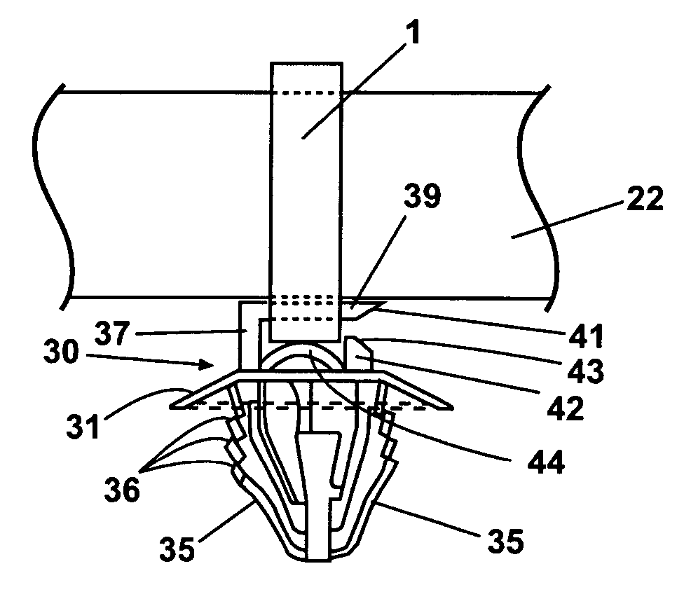 Suspension for elongated objects, in particular cables