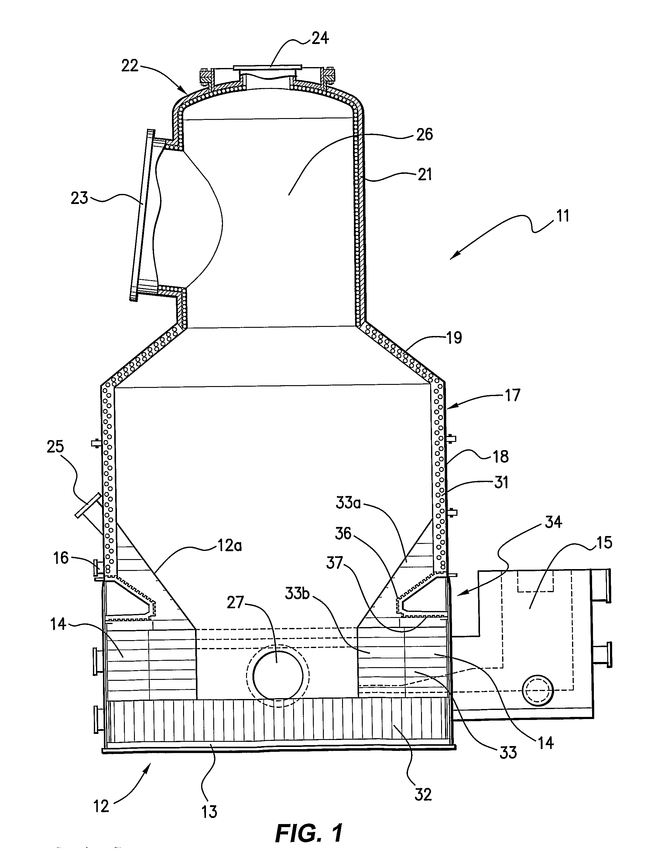 Direct smelting vessel and cooler therefor