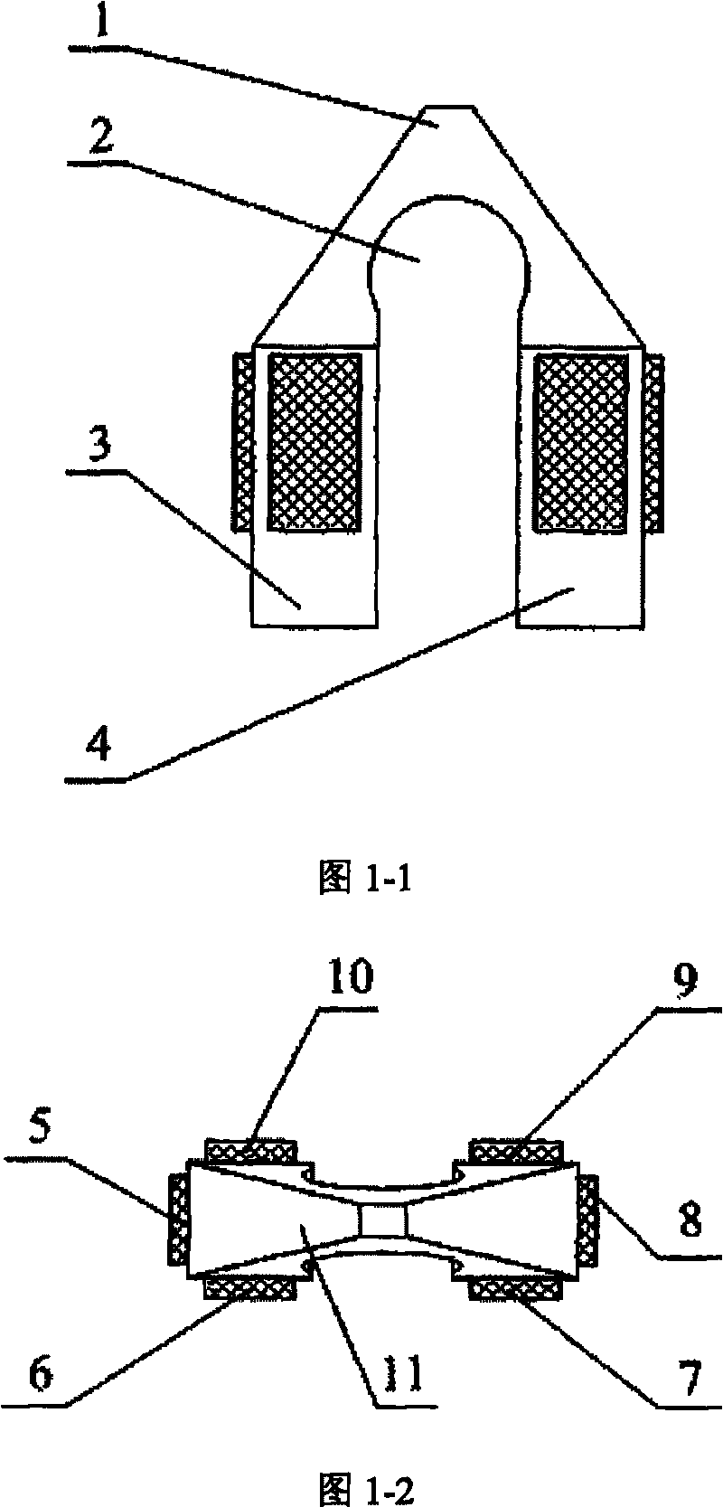 Two-way single-mode ramp type tower-shaped linear ultrasonic motor and electric excitation method