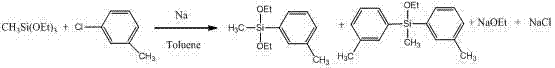 M-methylphenyldiethoxymethylsilane and preparation method thereof