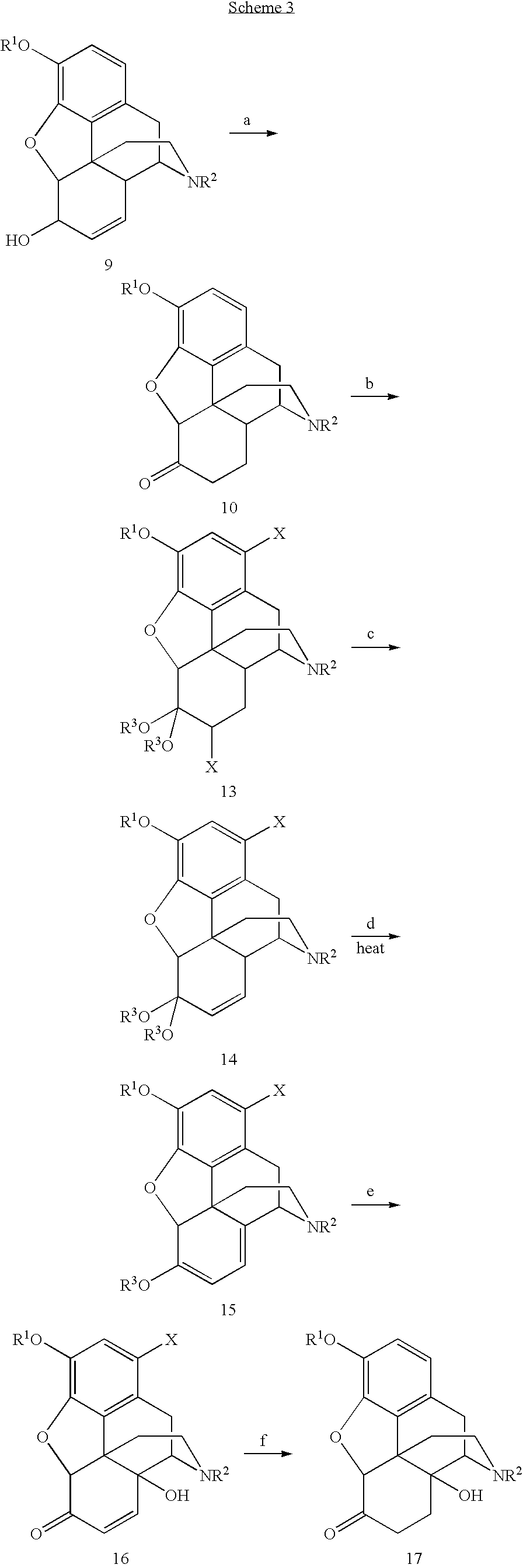 Synthetic Route to 14-Hydroxyl Opiates Through 1-Halo-Thebaine or Analogs