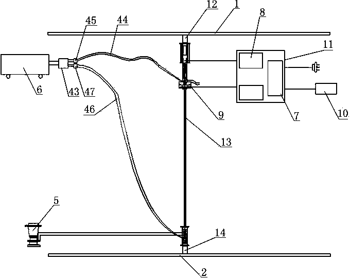 Deepwater drilling condition based marine riser mechanical behavior experiment simulation system and experiment method