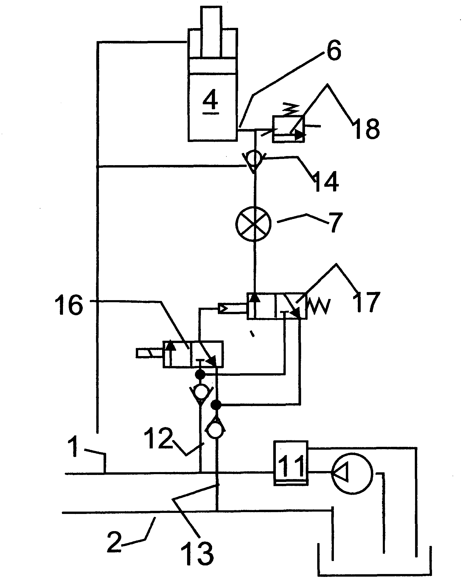 Hydraulic circuit for longwall mining