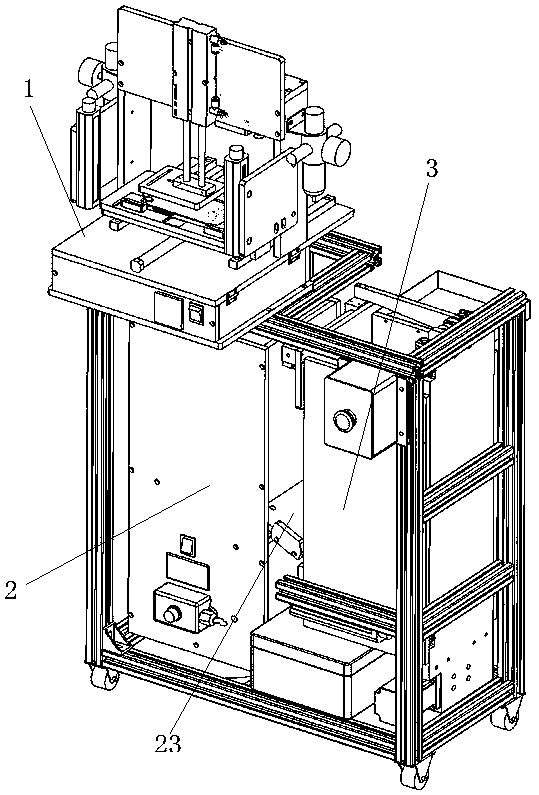 A lens pressing and dropping device with vibration