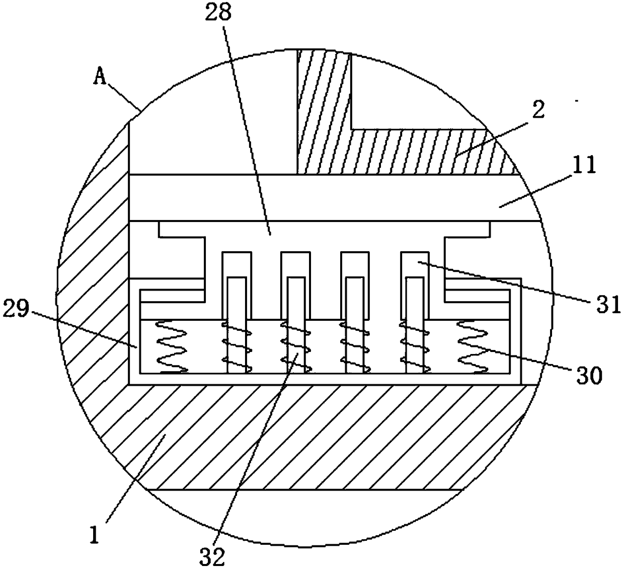 Mobile power distribution cabinet with buffering housing of double-layer structure