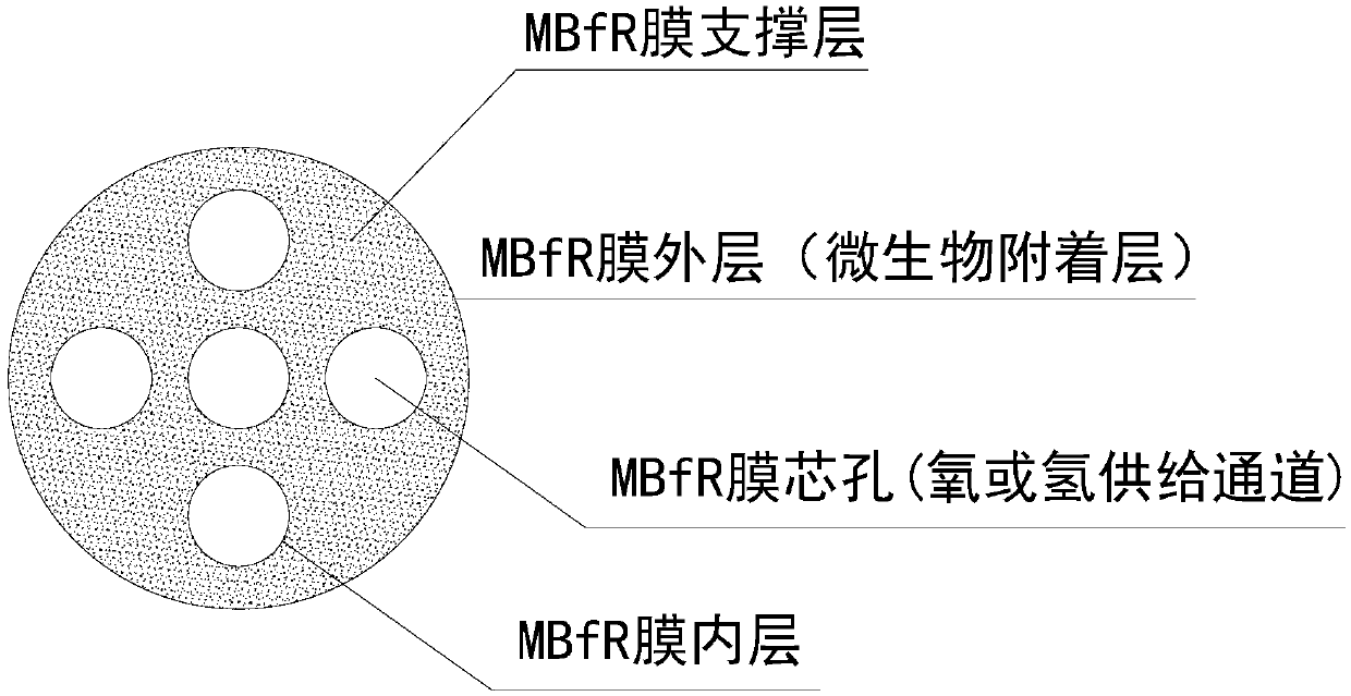 Microbial carrier hybrid MBfR membrane and preparation method thereof