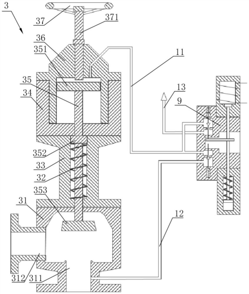 Self-operated ship side valve with power-off protection function and use method thereof