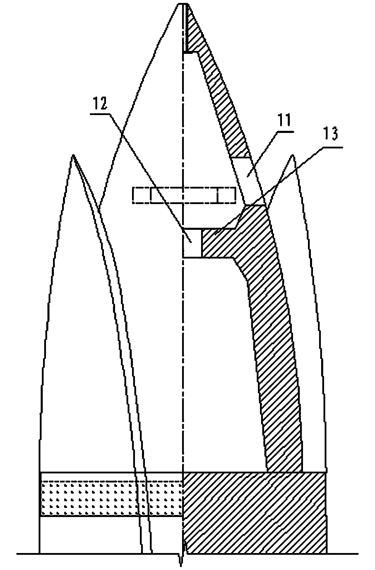 Built-in two-way sliding maintenance platform of tower crown