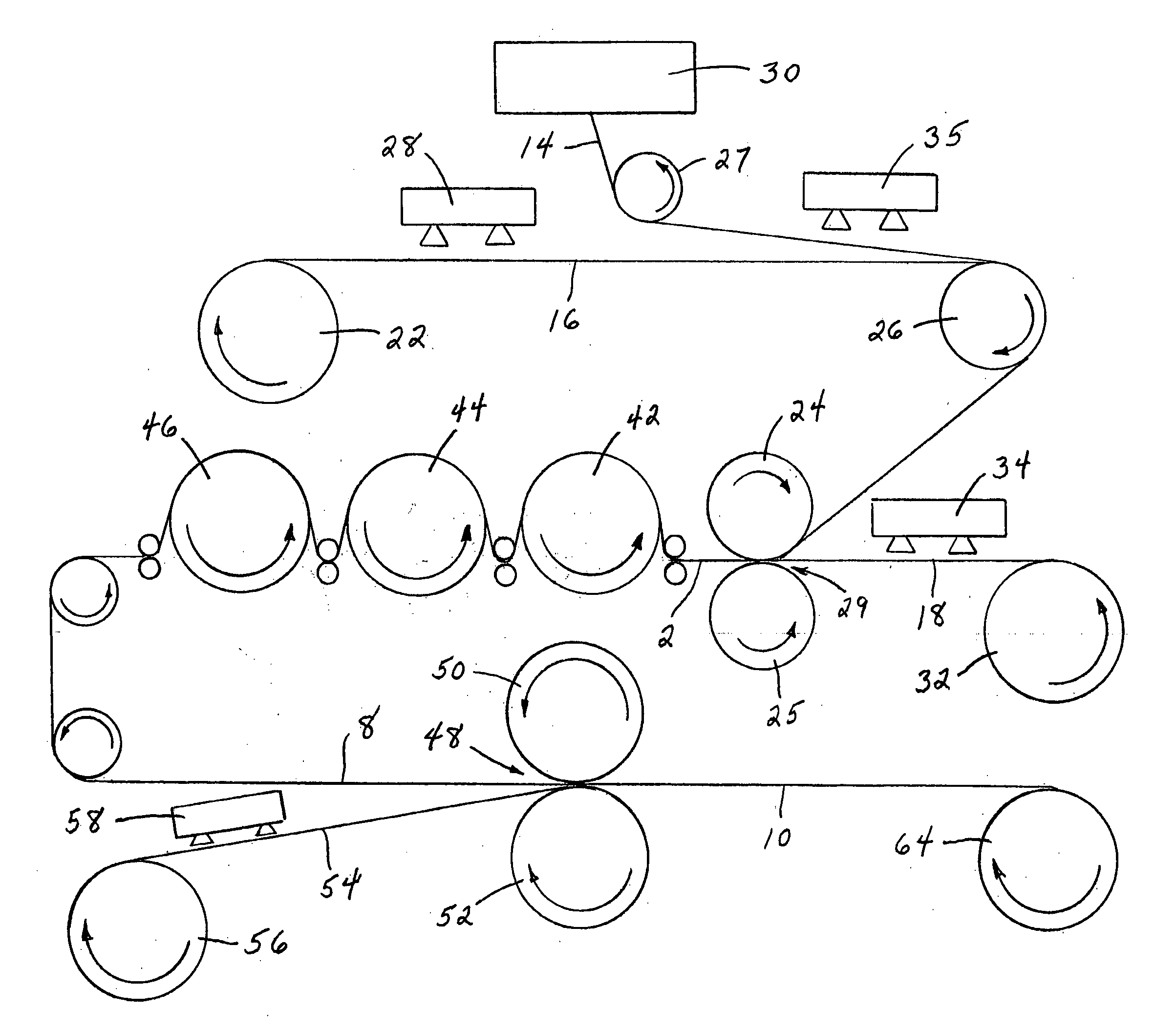 Method of making an elastic laminate using direct contact thermal rolls for controlling web contraction