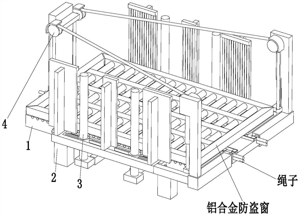 An intelligent palletizing machine for forming aluminum alloy doors and windows