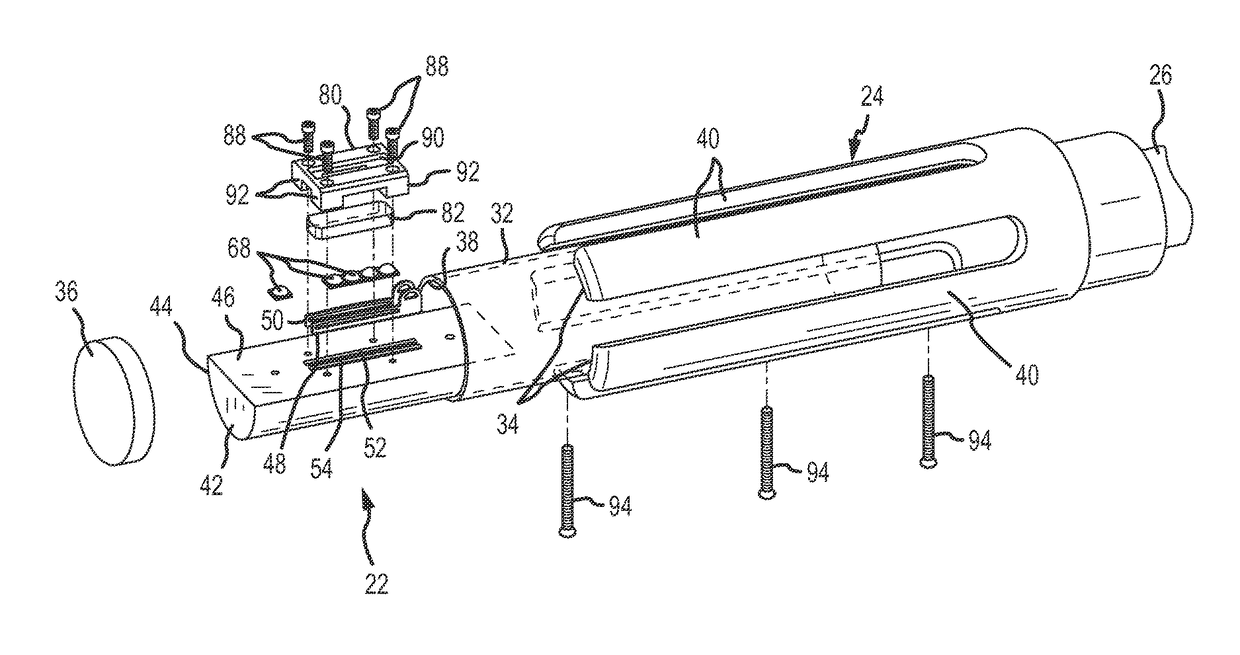 Muzzle flash simulator and method for an imitation machine gun