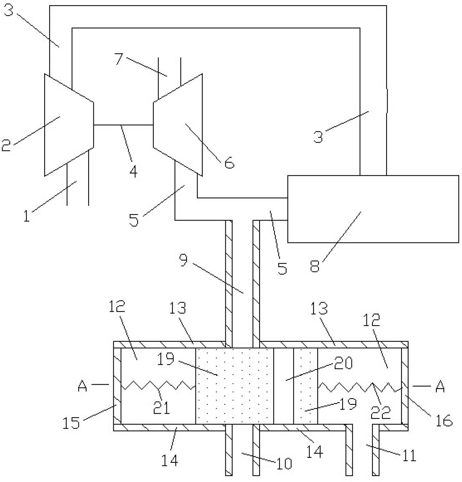 Exhaust back pressure and environmental pressure self-adaption type mechanical regulation device