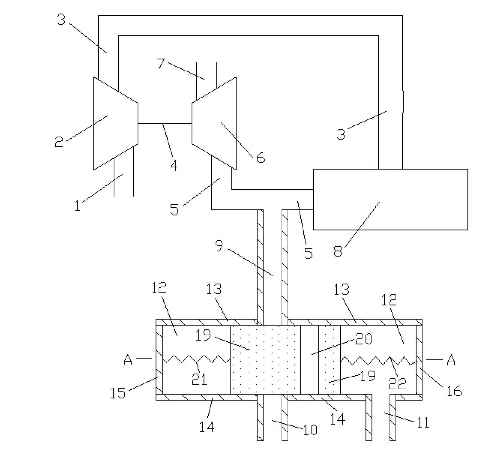 Exhaust back pressure and environmental pressure self-adaption type mechanical regulation device