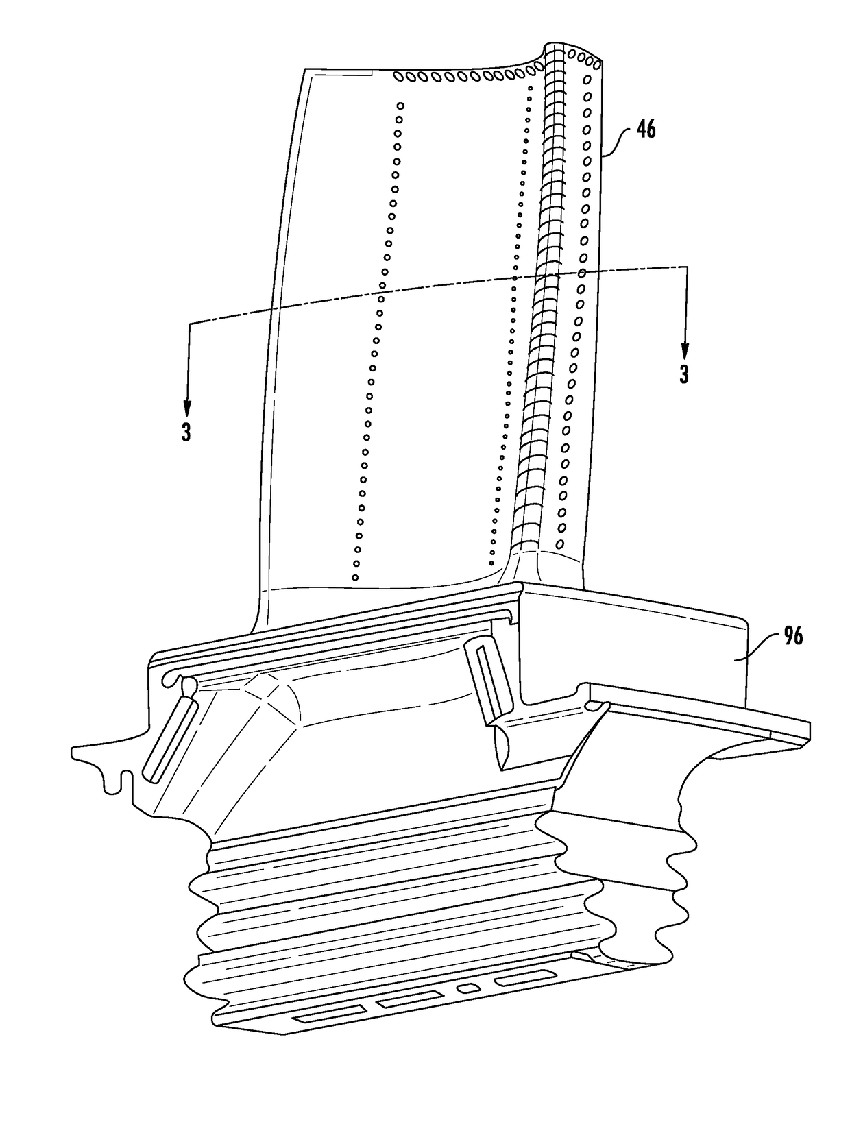 Two pressure cooling of turbine airfoils