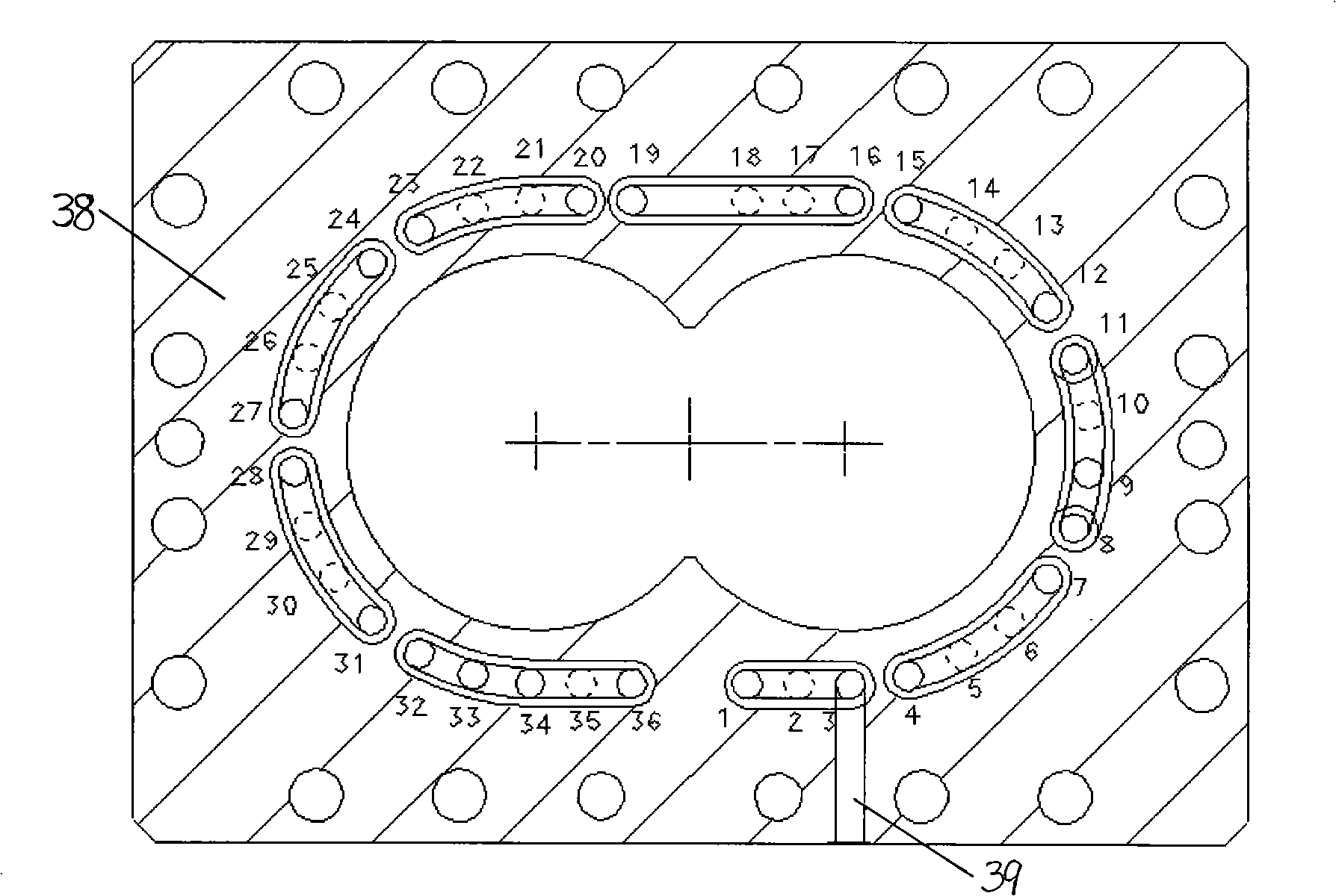 Extruder double passage barrel heating cooling device