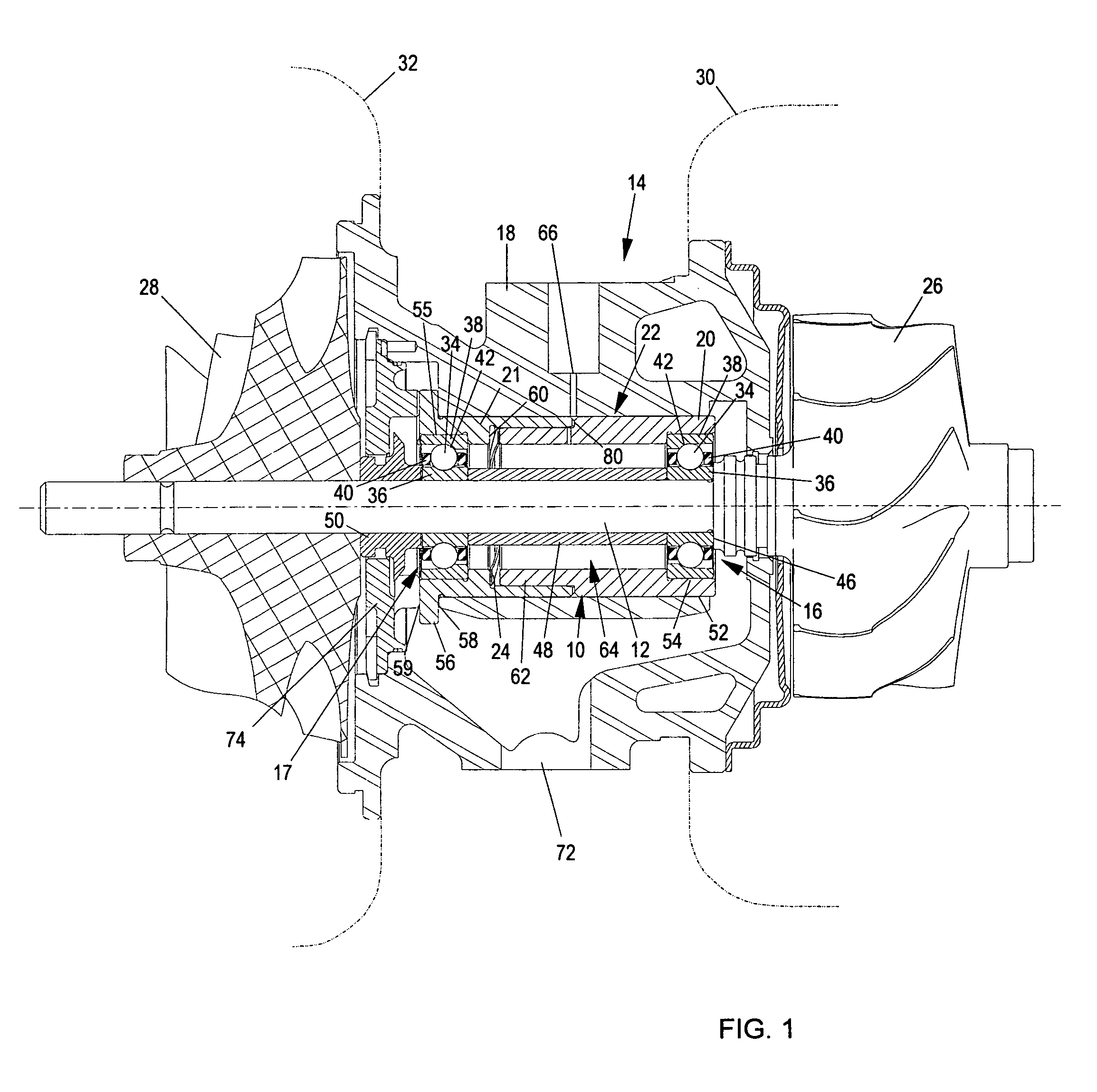 Turbocharger shaft bearing system