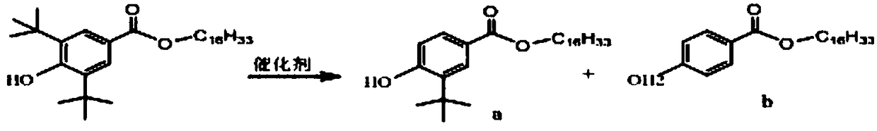 Method for catalytic synthesis of 3,5-ditertbutyl-4-hydroxybenzoic acid n-hexadecyl ester by acidic ionic liquid