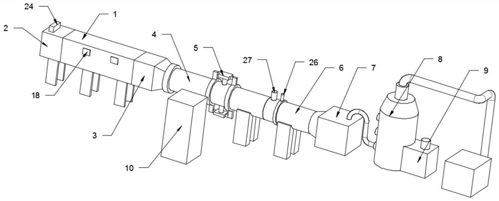 Wire and cable horizontal combustion test device and test method thereof