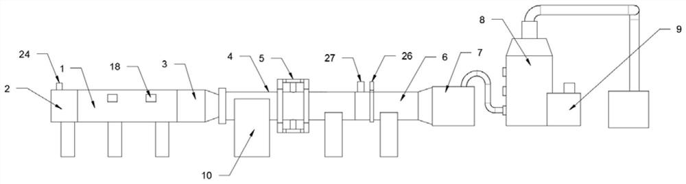 Wire and cable horizontal combustion test device and test method thereof