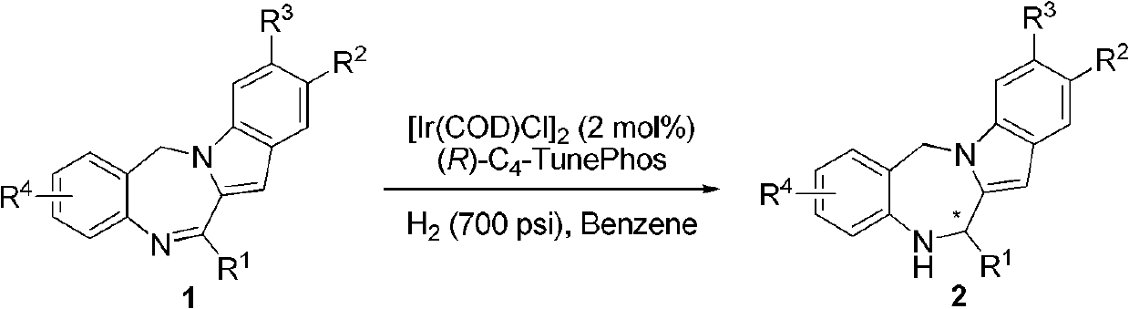 Method for synthesizing chiral dihydro-6H-indolo[2,1-c][1,4]-benzodiazepine