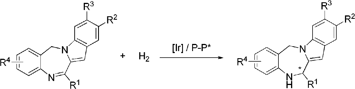 Method for synthesizing chiral dihydro-6H-indolo[2,1-c][1,4]-benzodiazepine