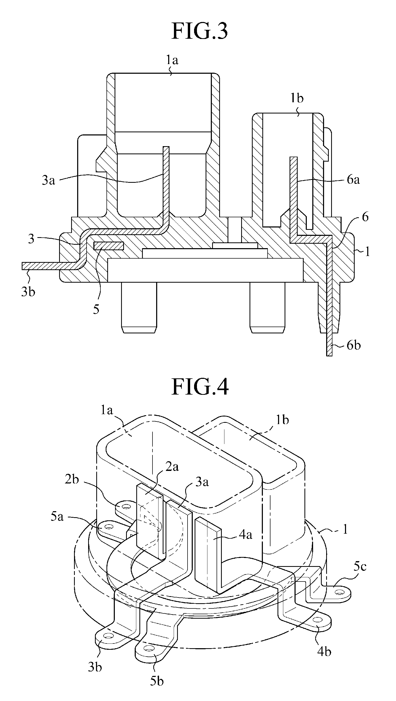 Insulating housing for motor terminal