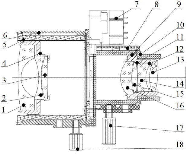 Economical day and night high-definition zoom lens and control method thereof