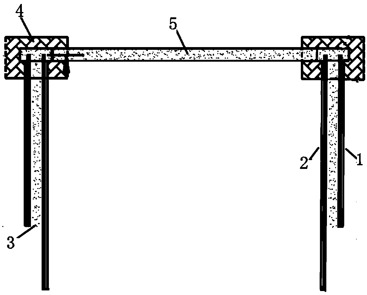 Double-row micro steel pipe pile grouting-into-wall partition structure and method