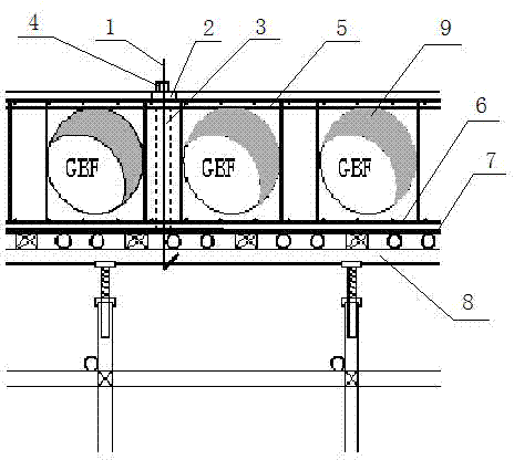 Anti-floating structure for cast-in-place concrete gbf hollow floor slab and method thereof