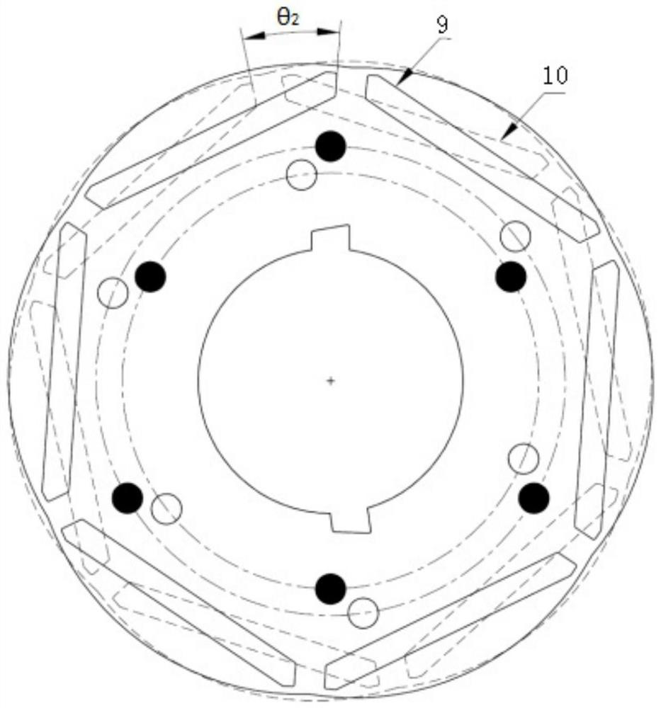 Manufacturing method and structure of segmented skewed pole permanent magnet motor rotor