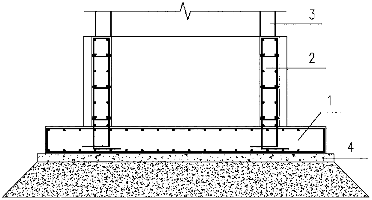 External elevator assembled prefabricated fundamental component of existing building and construction method thereof