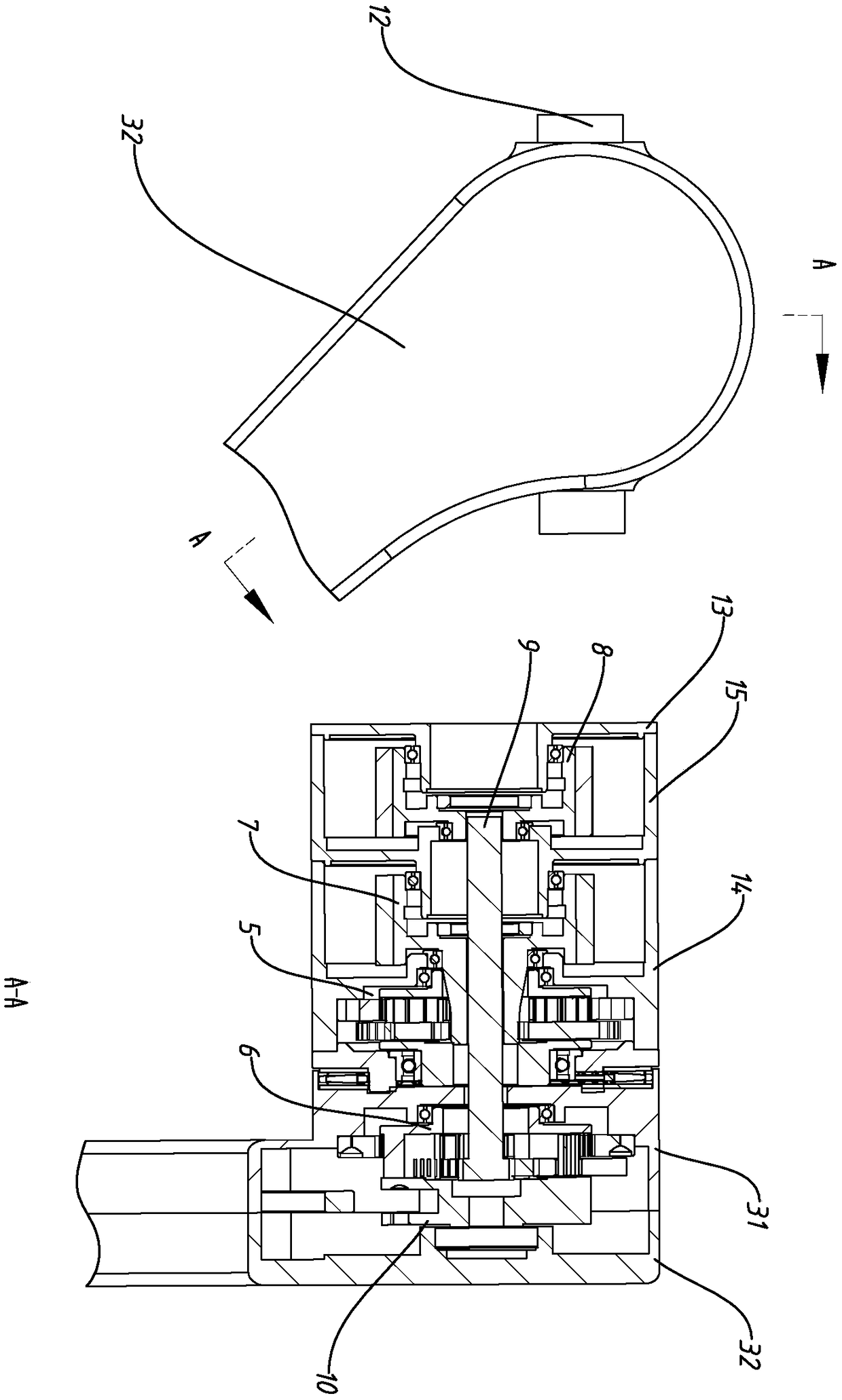 Robot dual-joint unit as well as foot robot applying robot dual-joint unit and cooperative mechanical arm