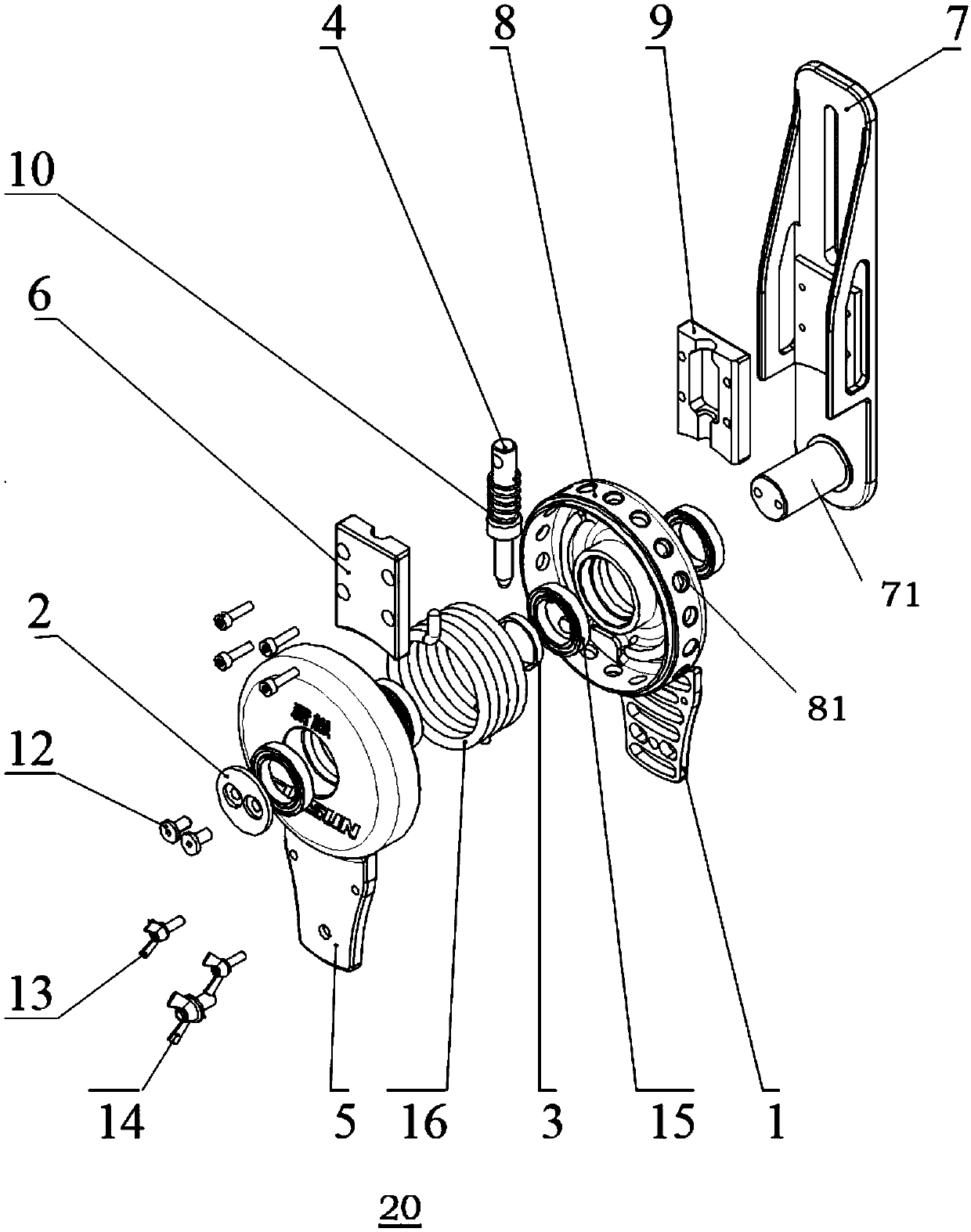 Torsional spring type assisting joint and assisting walking robot