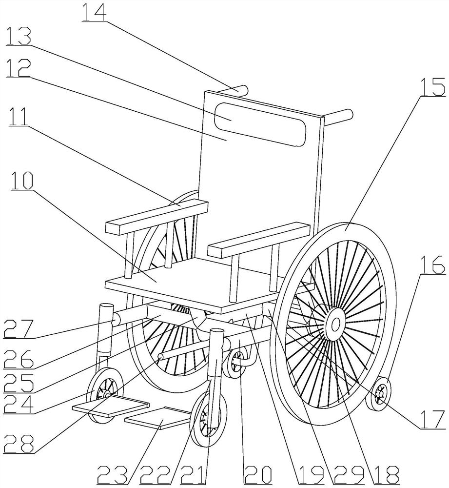 Wheelchair convenient for going uphill and downhill and having protection effect