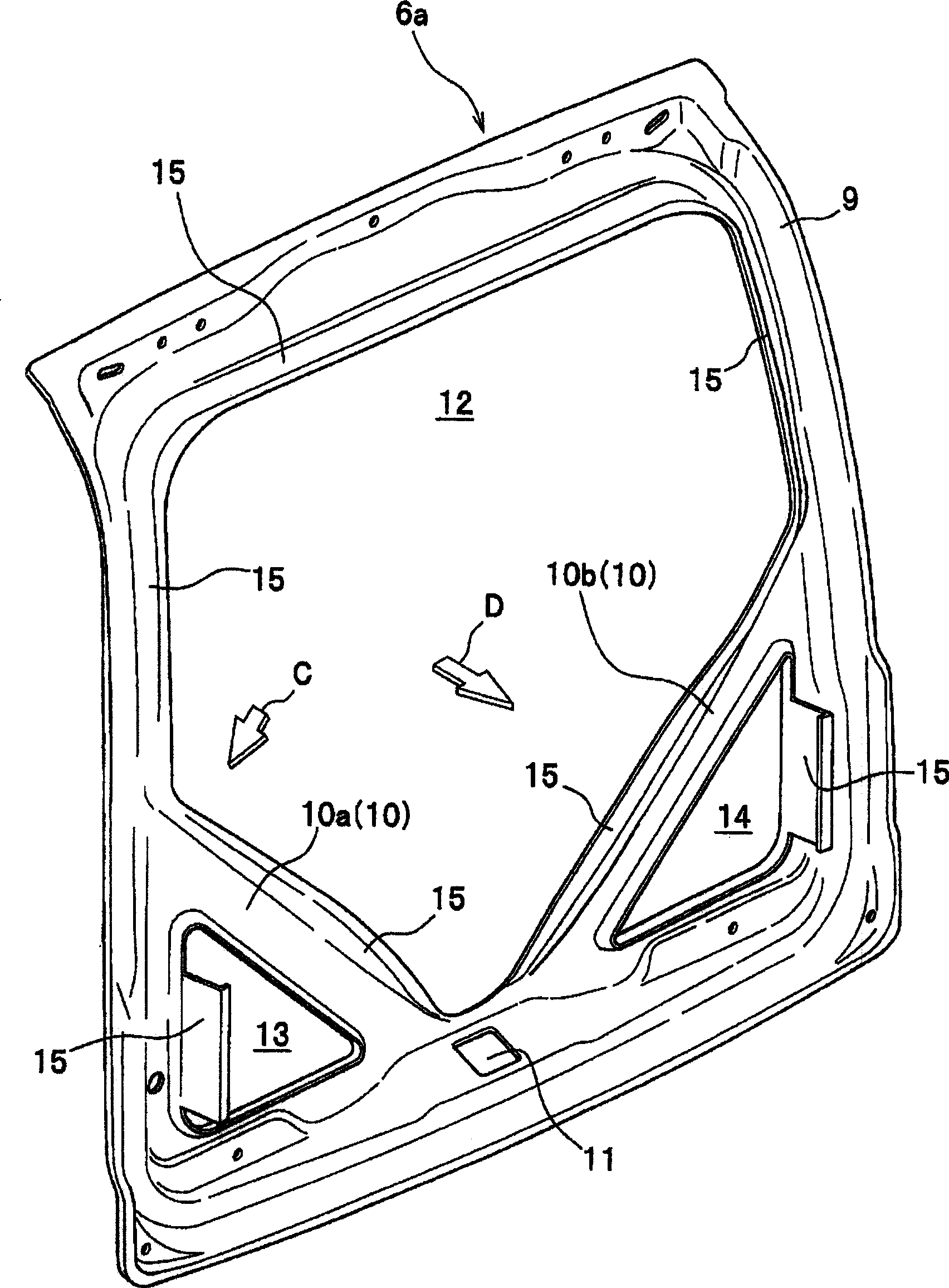 Hatchback door structure for vehicles