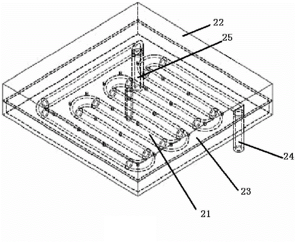 Water-cooled iron storage type iron runner and cooling method thereof