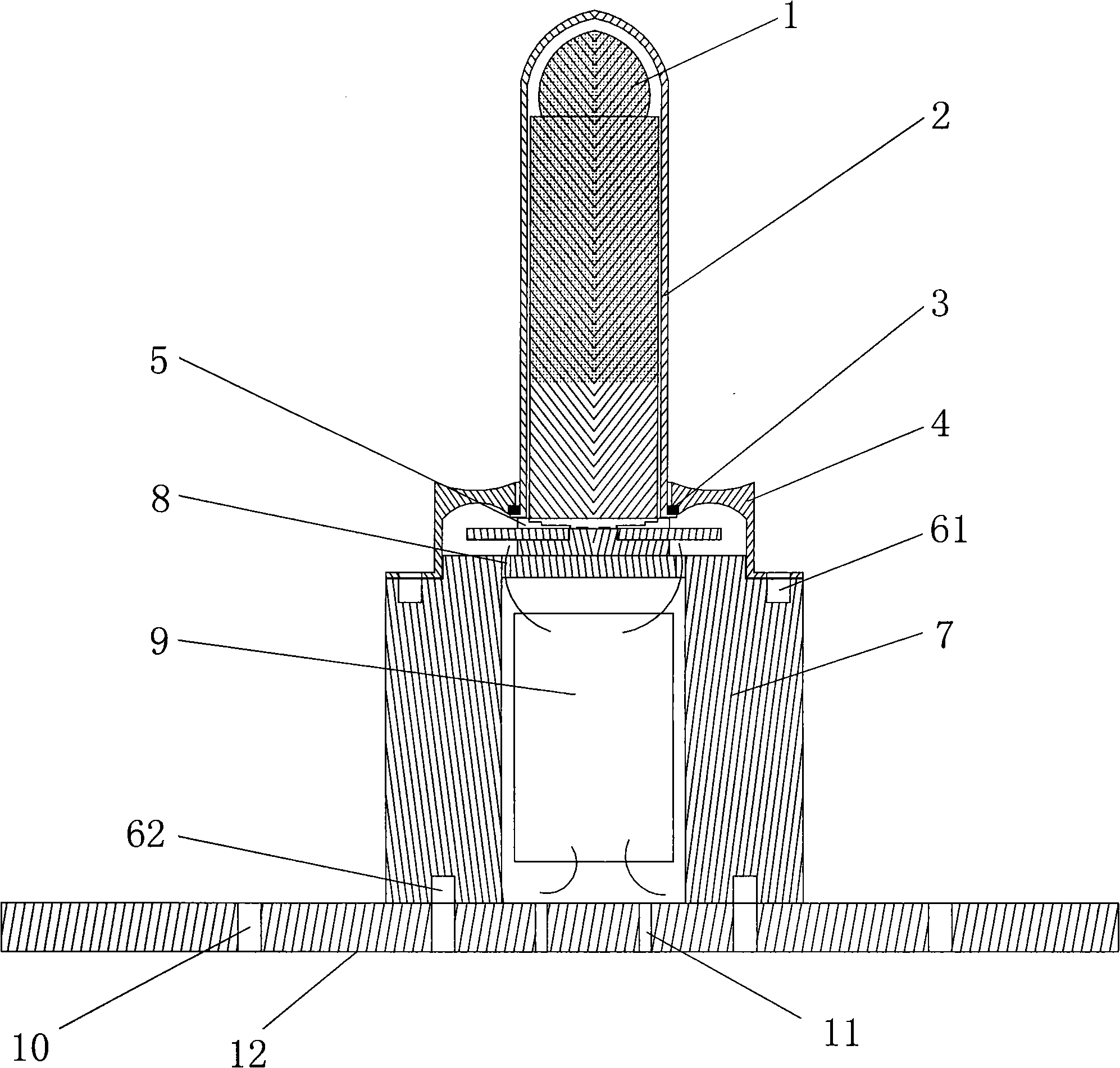 Novel rod-like omni-directional luminous light emitting diode (LED) illuminating lamp