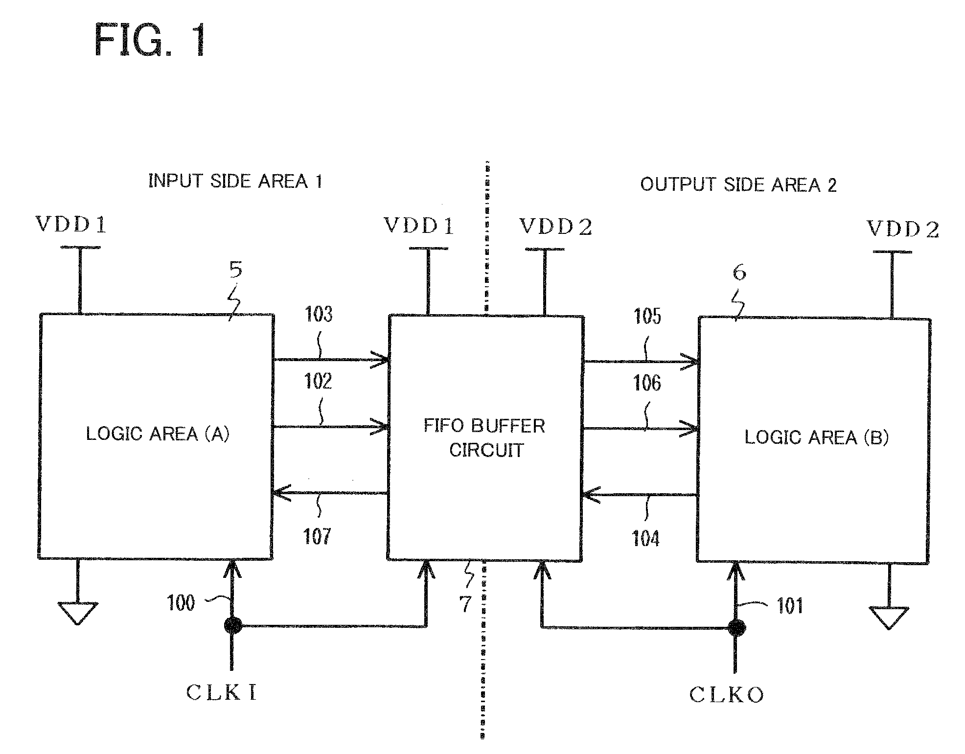 Semiconductor digital circuit, FIFO buffer circuit, and data transferring method