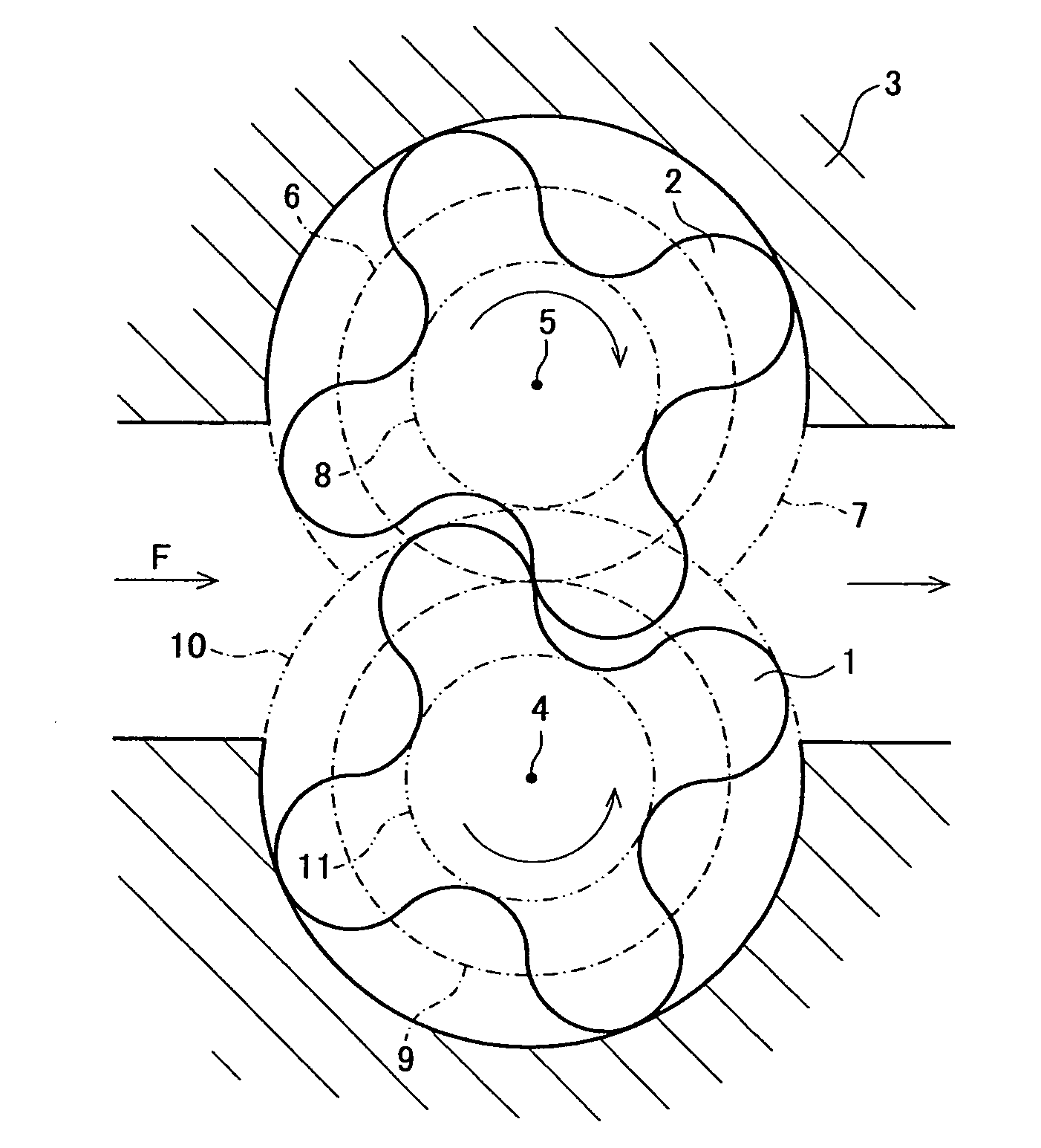 Positive displacement flowmeter and helical gear