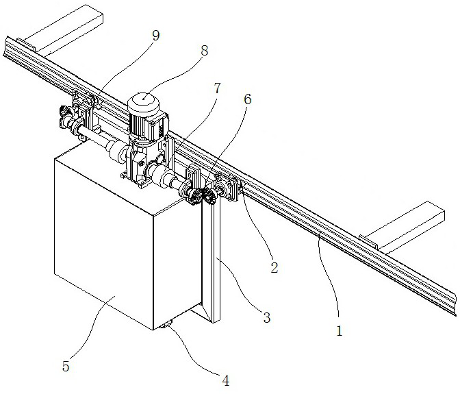 Raw material yard charge level scanning device based on power battery