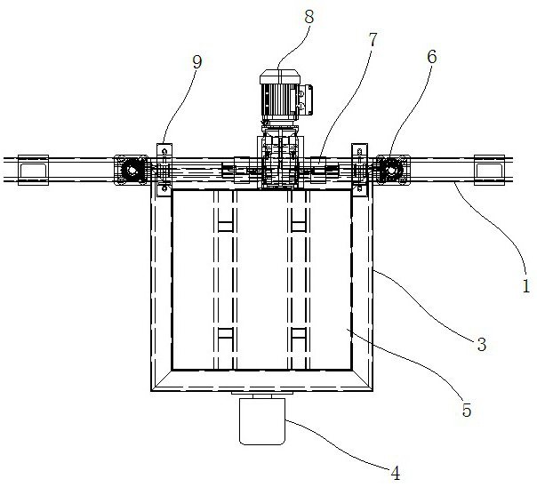 Raw material yard charge level scanning device based on power battery