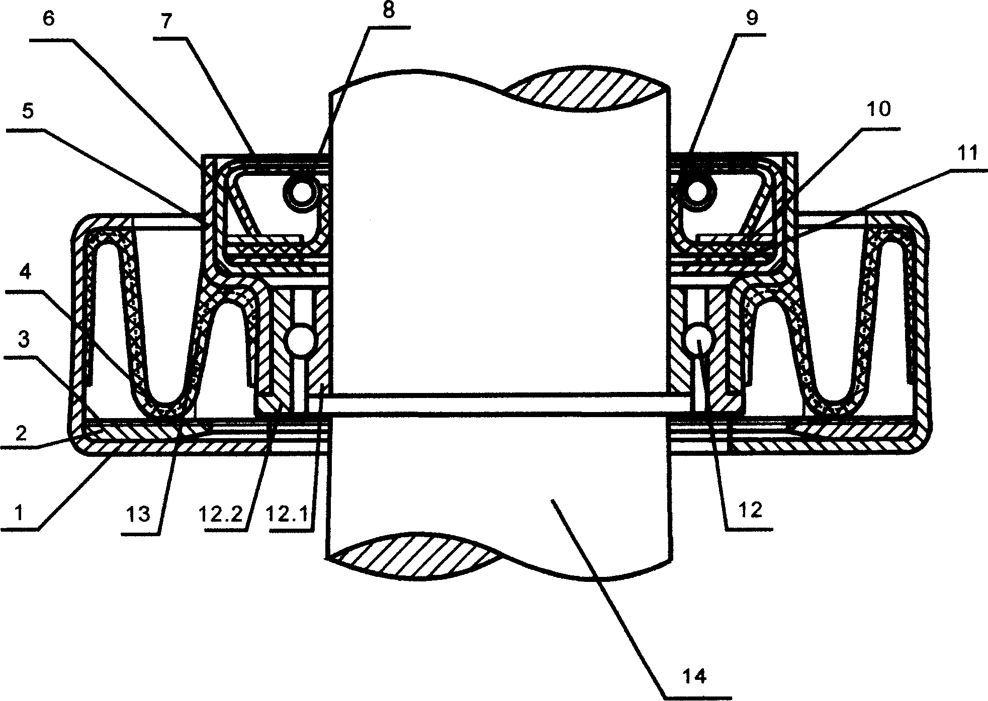 High-pressure synchronous oil seal special for sterm axle of ocean ship