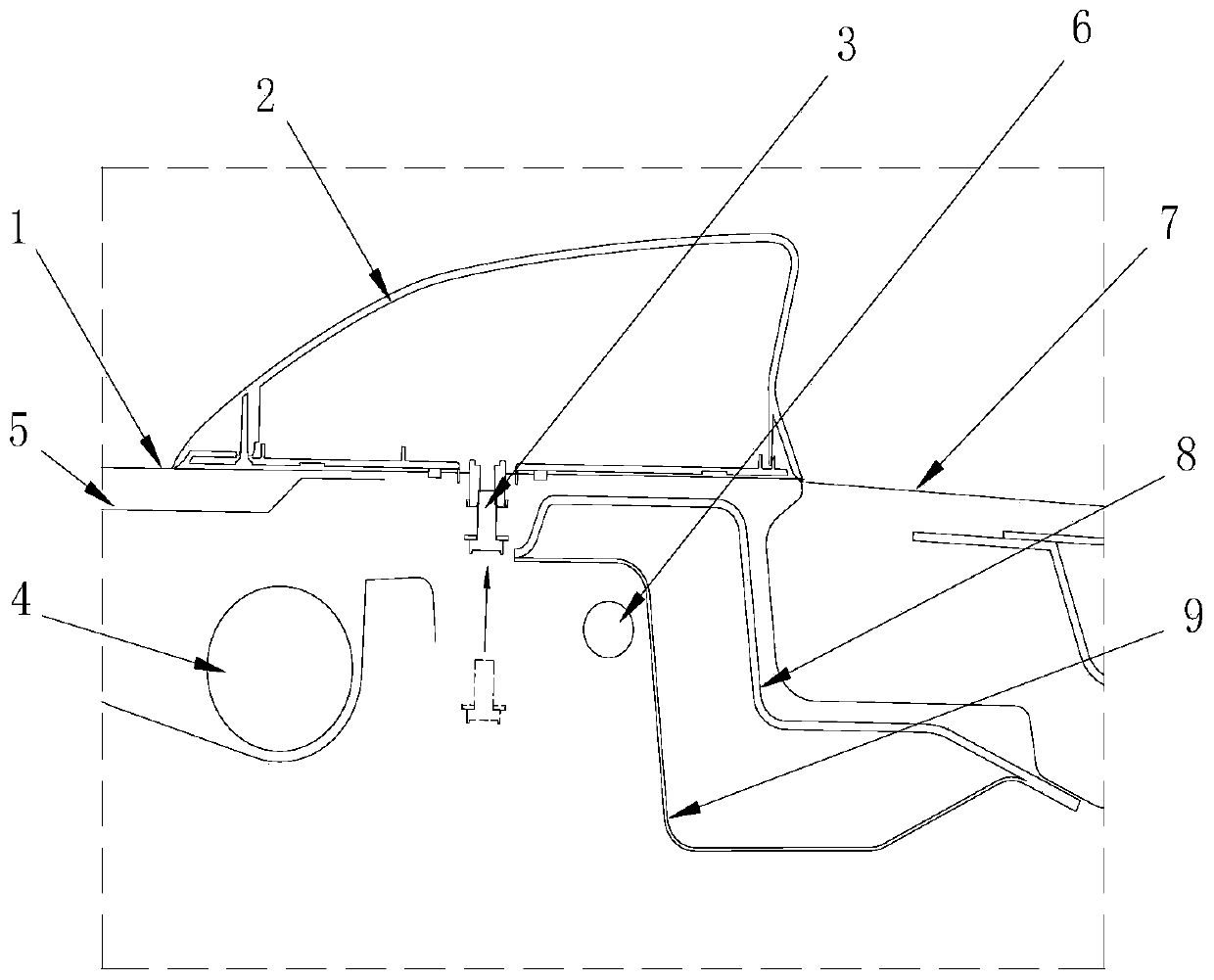 Roof Rear Beam Section Structure and Vehicle and Analysis Method for Improving the Section Factor of Roof Rear Beam Section Structure