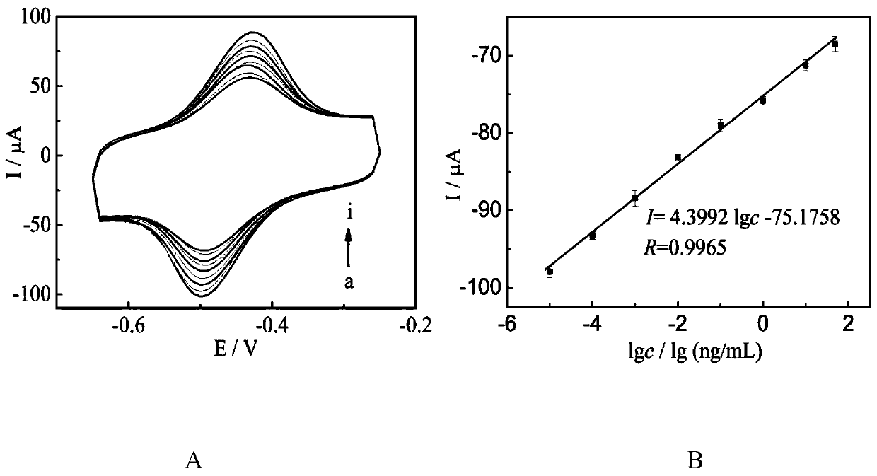 Preparation method and detection method of nanocomposite material, sdm electrochemical aptamer sensor