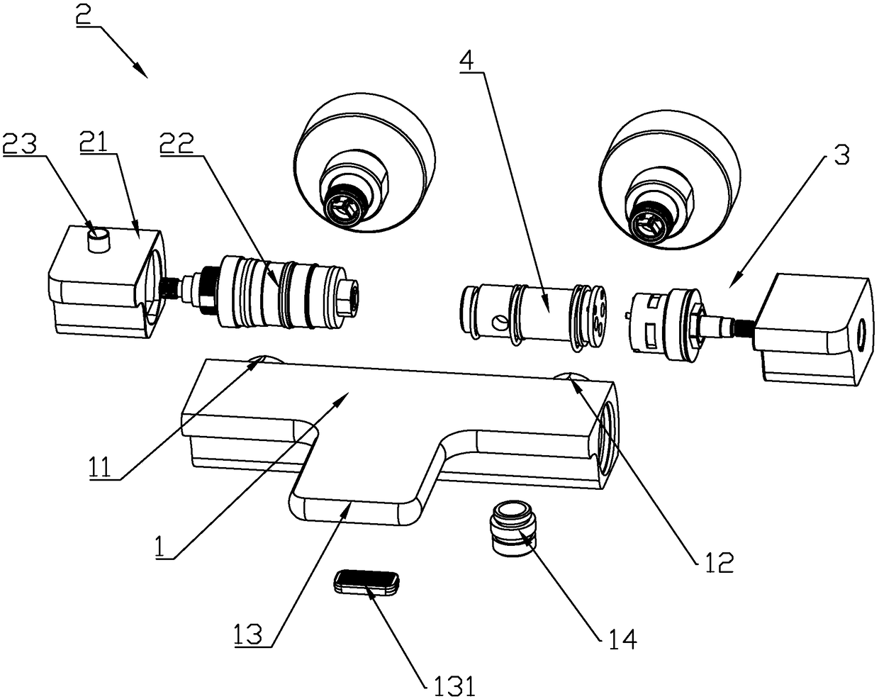 Novel constant-temperature shower faucet