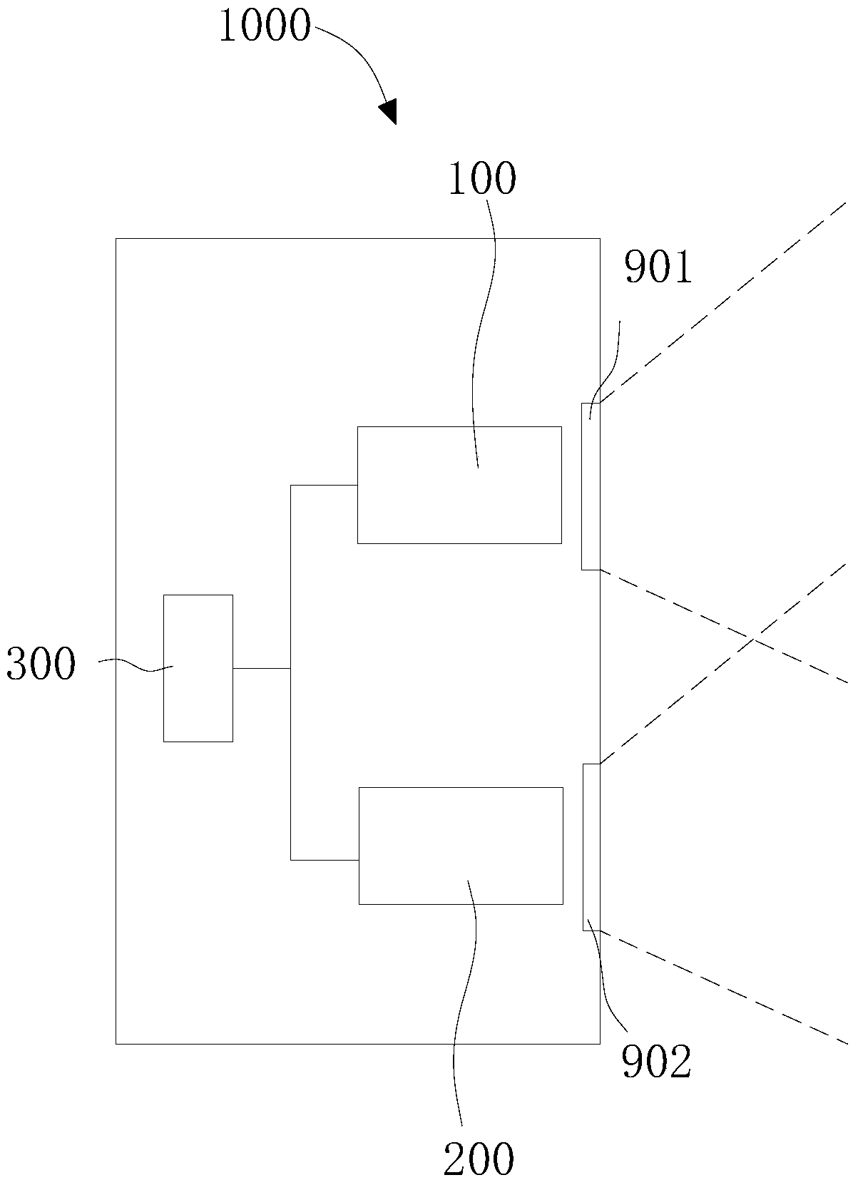 Structured light projector, optoelectronic device and electronic device