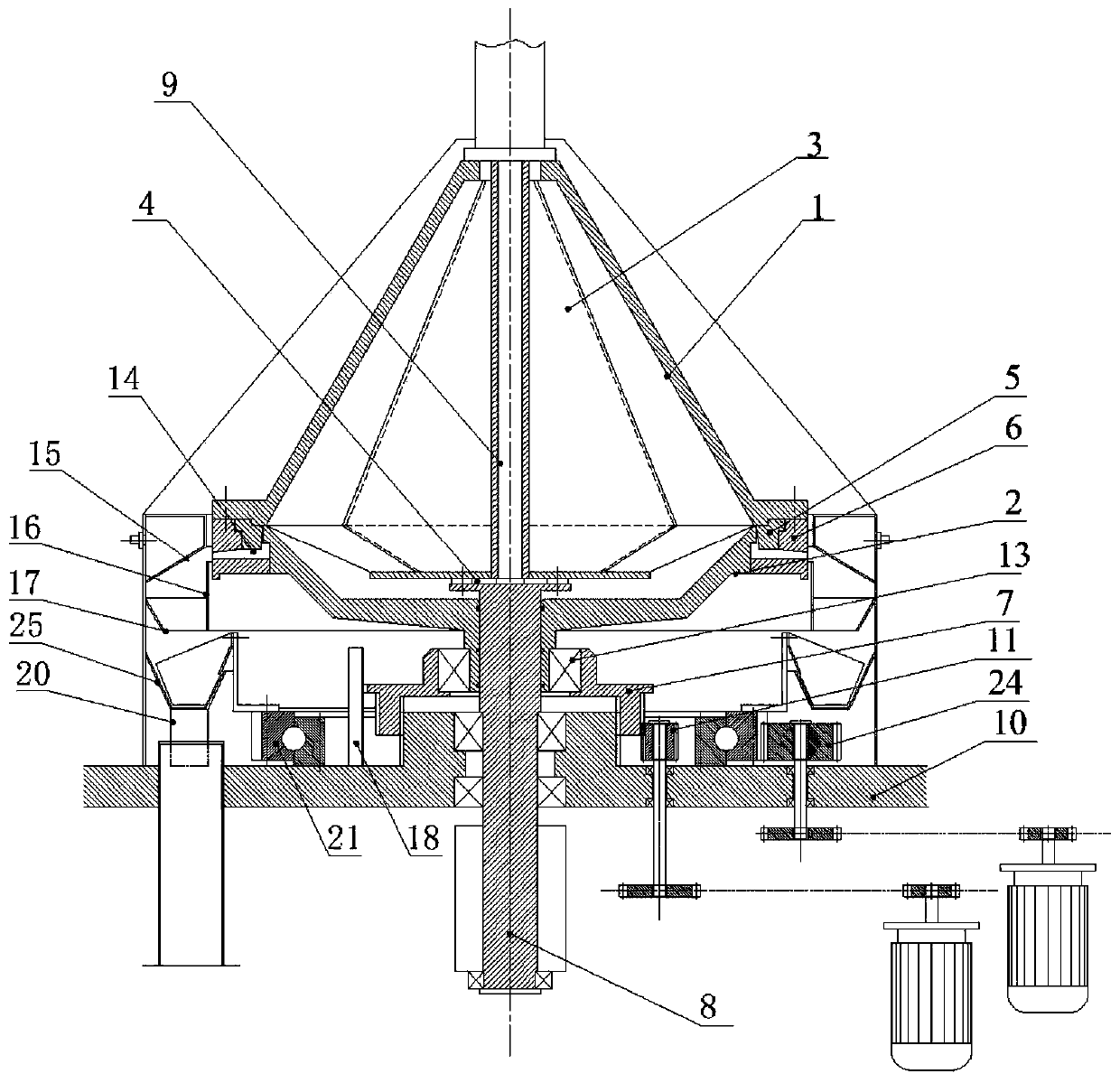 A centrifugal separation drum machine