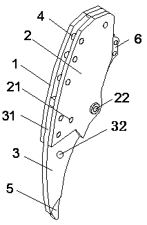 Hook digging rock arm small arm with material filling mechanism